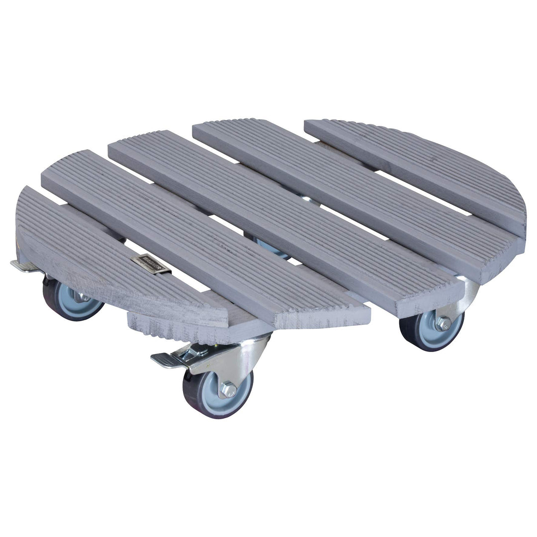 WAGNER Pflanzenroller CREO Ø 38 x 10,5 cm I Blumenroller für Aussenbereich + Innenbereich I FSC®-Mas