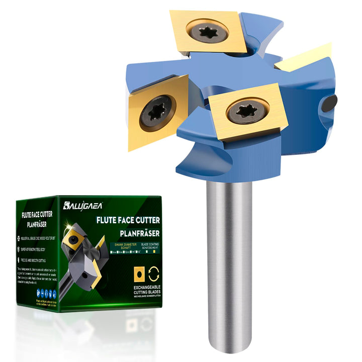 Planfräser 8mm Schaft 4 Zähne Ø 38.1mm Planfräser für oberfräse Hobmlfräser mit Wendeplatten Nutfräs