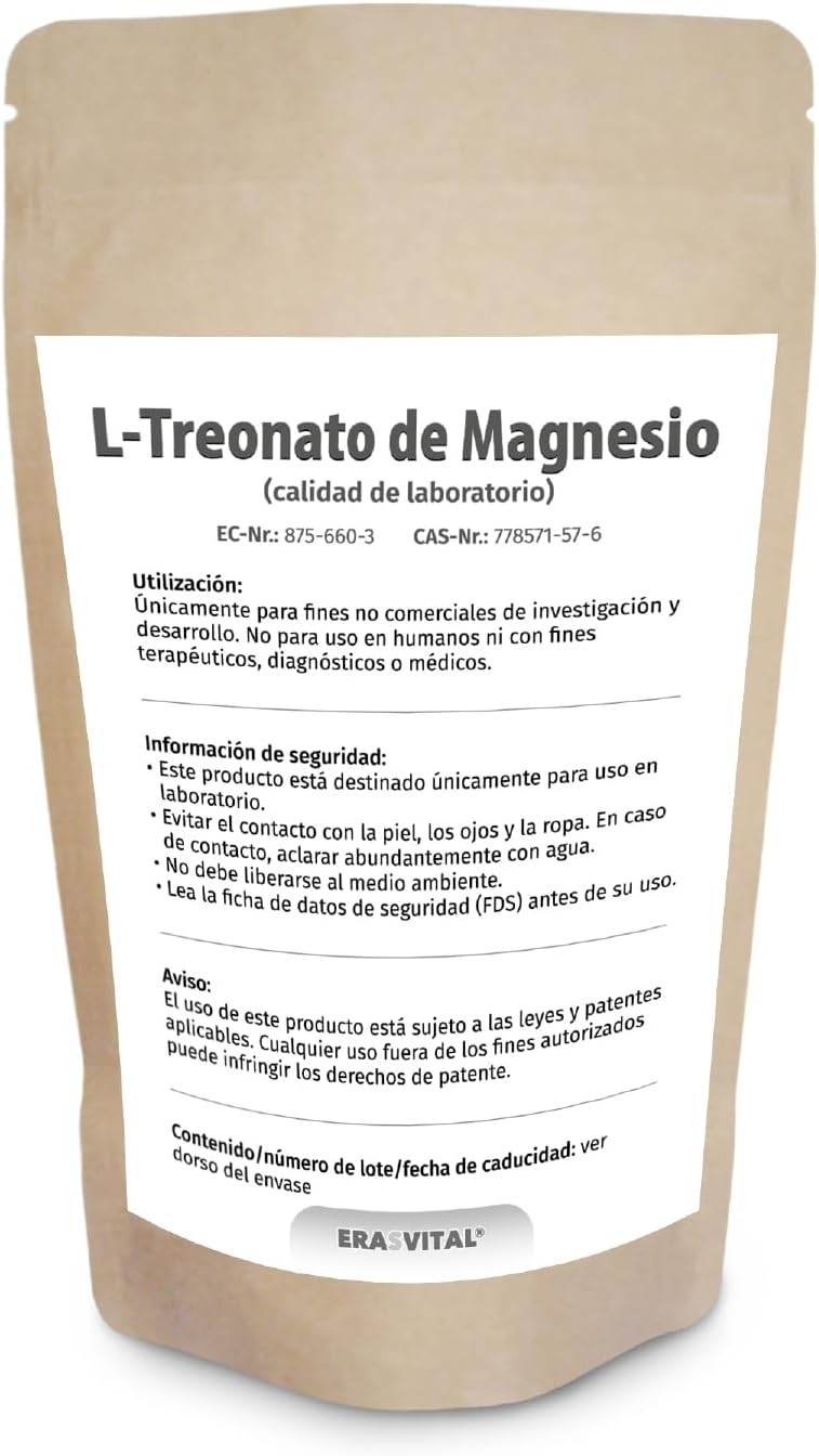 Magnesium L-Threonat - 99,6% Reinheit ±0,9, 8% Magnesiumgehalt - Hochreines Pulver für Forschung und