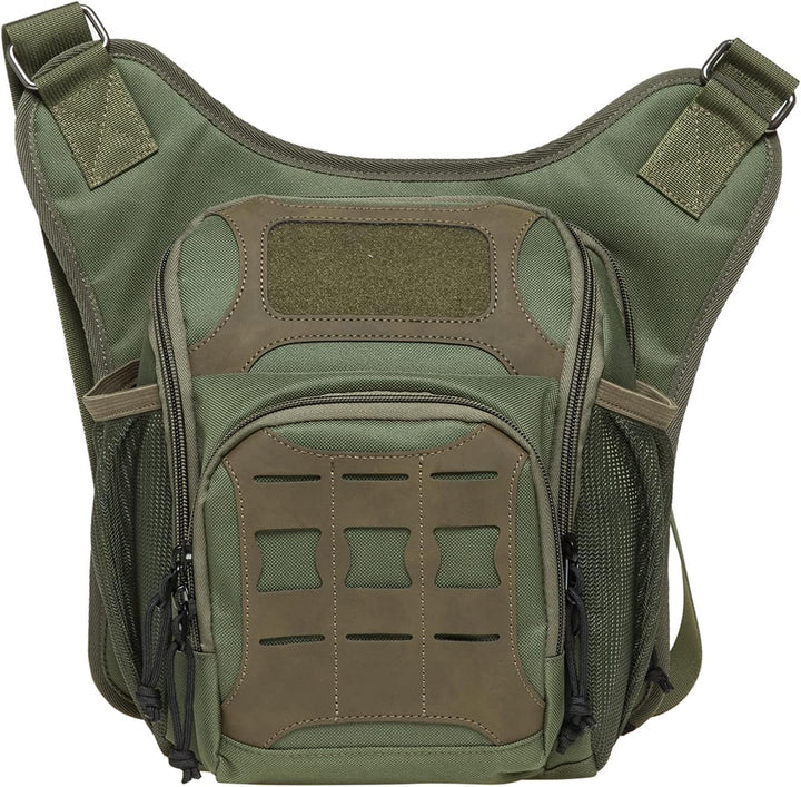 KAUKKO Canvas Taktisch Jahrgang Brusttasche Männer Frauen Tactical Schultertasche für Wandern Campin