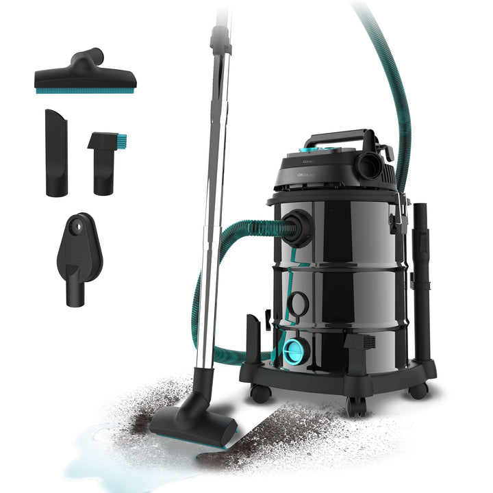 Cecotec Staubsauger für Feste Stoffe und Flüssigkeiten 30L Conga Rockstar Wet & Dry Steel Pro Tool.