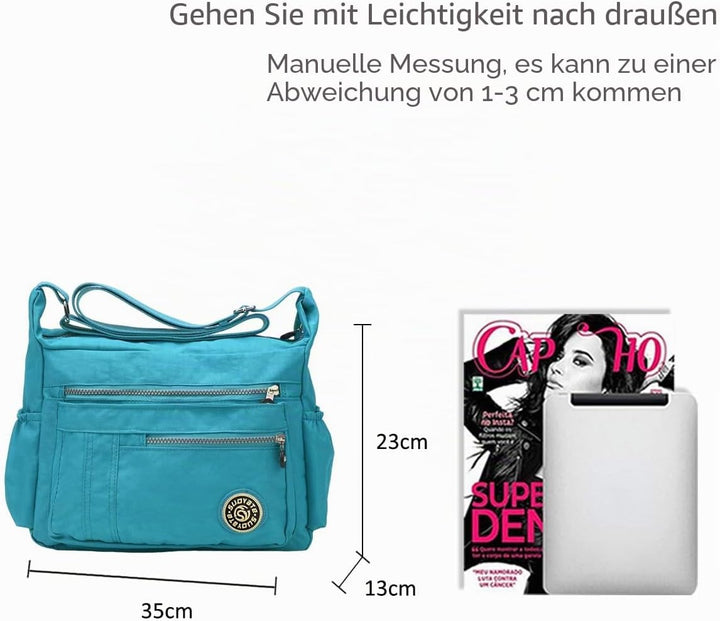 NICOLE & DORIS Damen Umhängetasche Lässige Schultertasche Frauen Handtasche Reissverschluss Tasche m