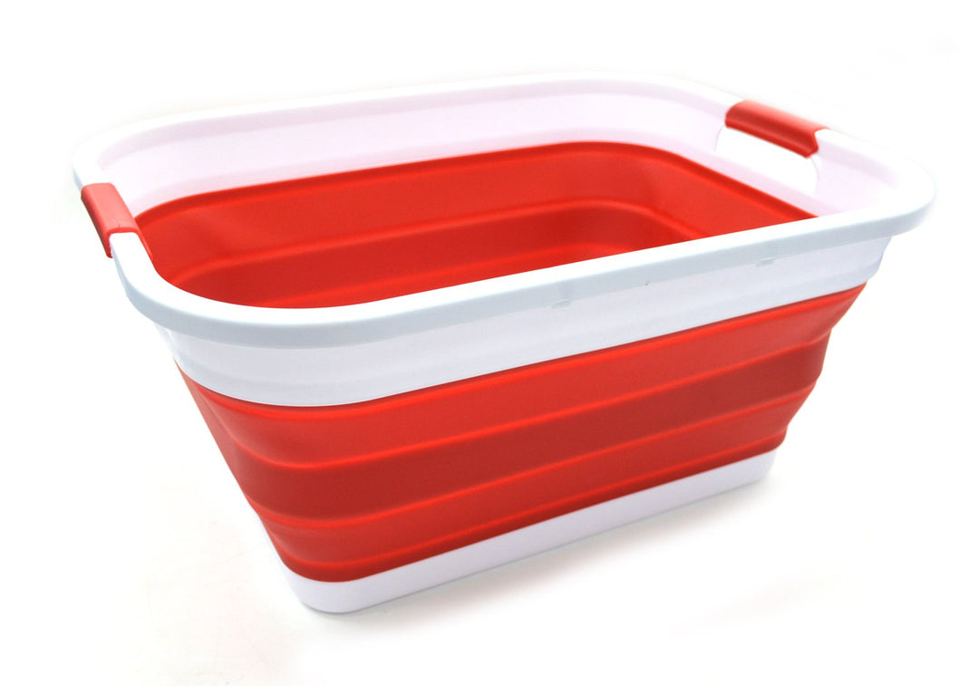 SAMMART 41L Collapsible Plastic Laundry Basket - Foldable Pop Up Storage Container/Organizer - Porta
