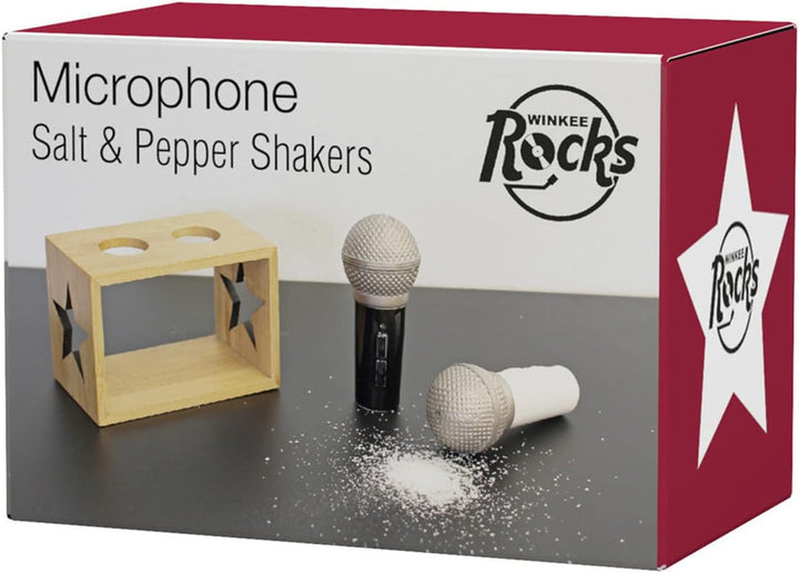 Mikrofon Salt & Pepper Shaker | Die coolen Gewürzstreuer in Mikrofon Optik | Keramik- Salz und Pfeff