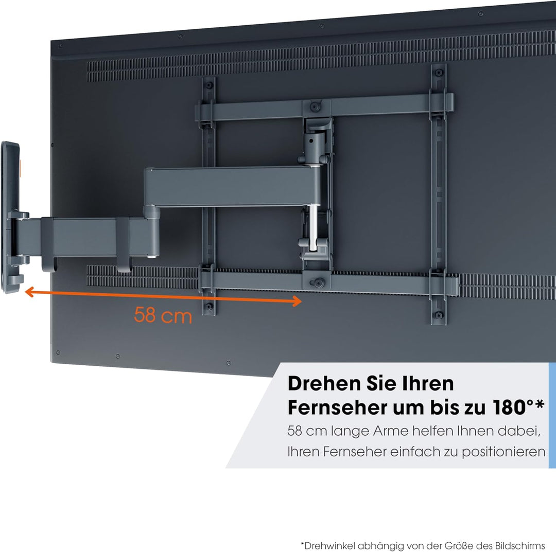 Vogel's TVM 3447 – Überlegte, Schwenkbare und Neigbare TV-Wandhalterung für 32-65 Zoll Fernseher, Ma