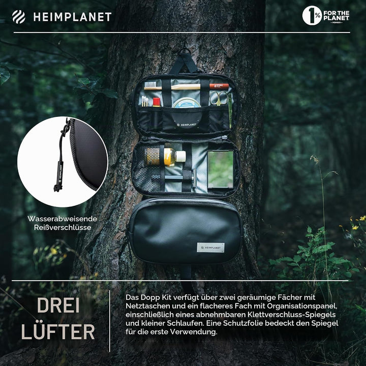 HEIMPLANET Original | HPT Carry Essentials - DOPP KIT Kulturtasche | Wasserfester Kulturbeutel aus r