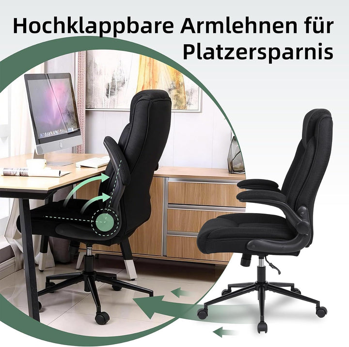 Youhauchair Bürostuhl Ergonomisch, Schreibtischstuhl mit Hoher Rückenlehne und Höhenverstellbar, Dre