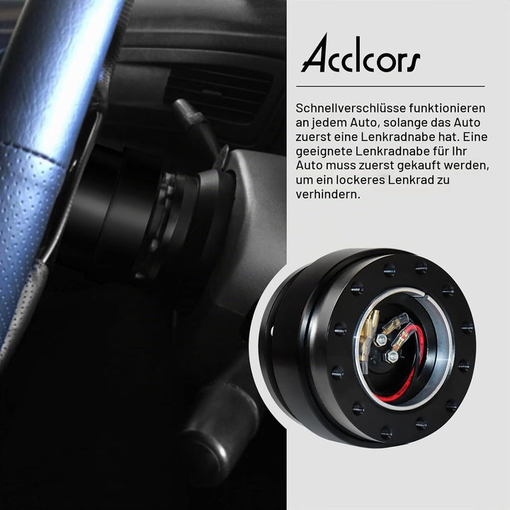 Acclcors Lenkrad Schnellspanner, Universal 6-Loch Snap Off Boss Kit für Rennen/Rallye/Motorsport(Sch