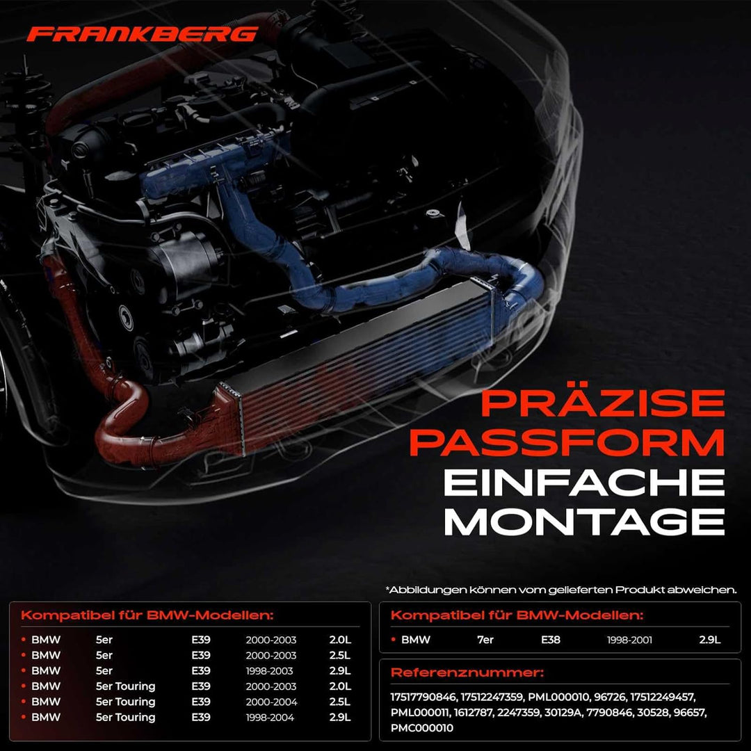 Frankberg Ladeluftkühler Turbokühler Kompatibel mit 5er E39 1998-2003 5er Touring E39 1998-2004 7er