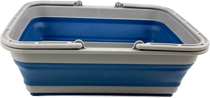 SAMMART 8L zusammenklappbarer Kunststoffkorb mit Griff- tragbarer Outdoor-Picknickkorb/Krater–Faltba