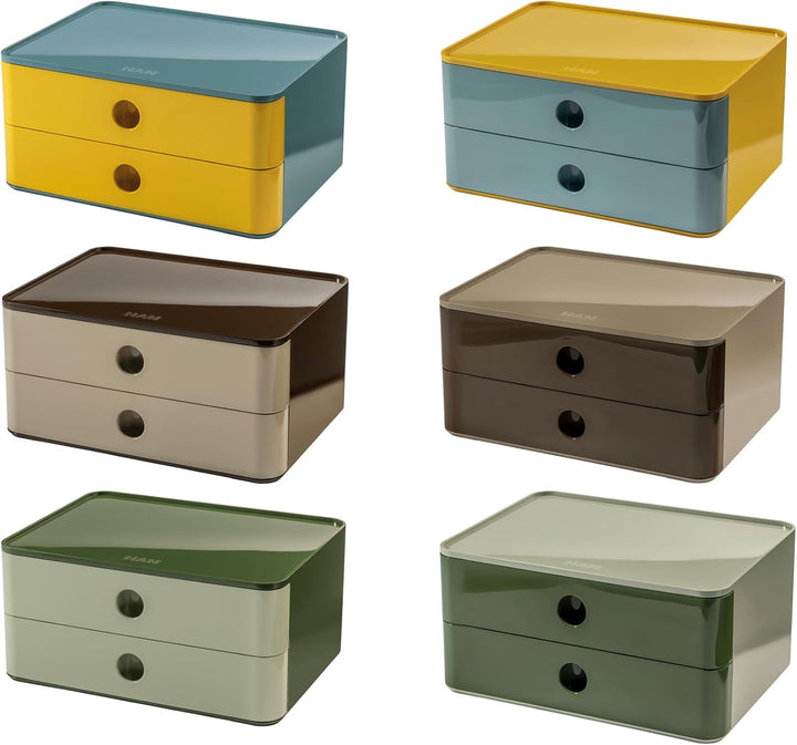 HAN Schubladenbox Allison SMART-BOX mit 2 Schubladen und Trennwand, Kabelführung, stapelbar, Utensil