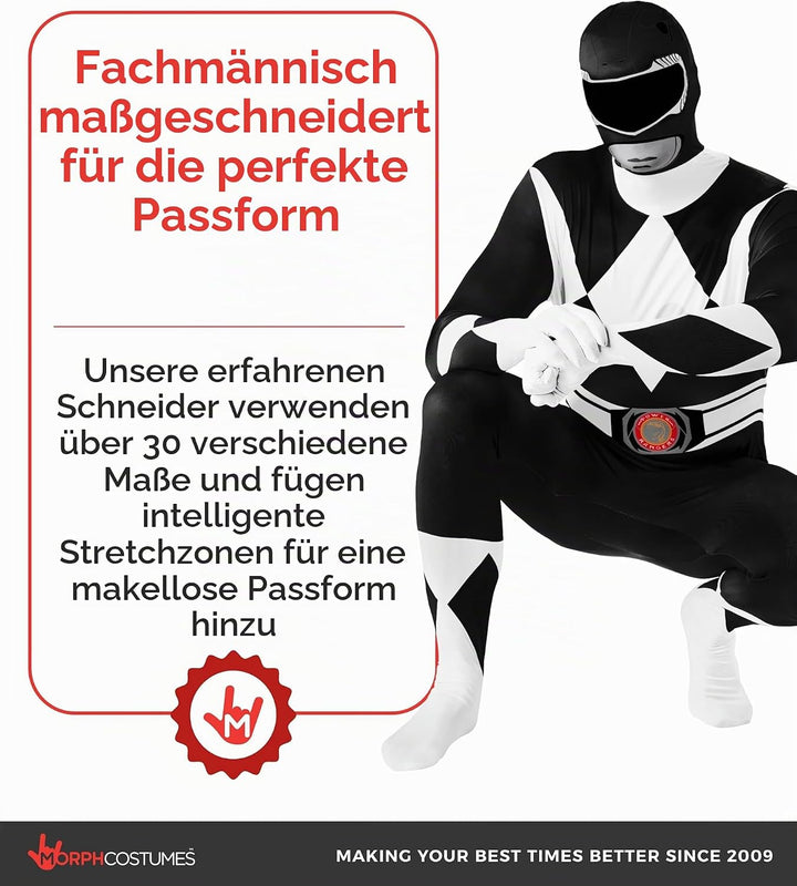 Morphsuits Power-Rangers-Kostüm Schwarz L, Schwarz L