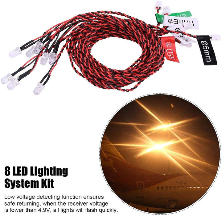 Drfeify RC Blinkleuchte, Flugzeug 8 LED-Simulation Blinkleuchten Zubehör Playing Accessories für RC