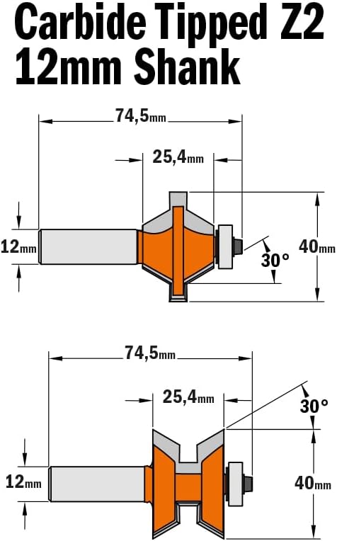 Cmt orange Tools 955.510.11 – Game Of Erdbeeren für zusammen in V S 12 D 40 x 25,4 mit rodam.