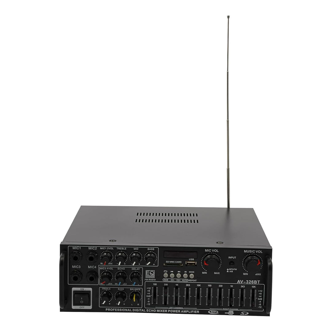 Bluetooth Audio Verstärker 2 x 200W, HiFi Stereo Leistungsverstärker mit USB/SD/MIC Eingang & FM Rad
