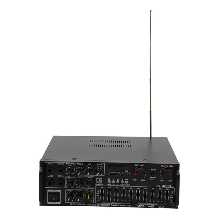 Bluetooth Audio Verstärker 2 x 200W, HiFi Stereo Leistungsverstärker mit USB/SD/MIC Eingang & FM Rad