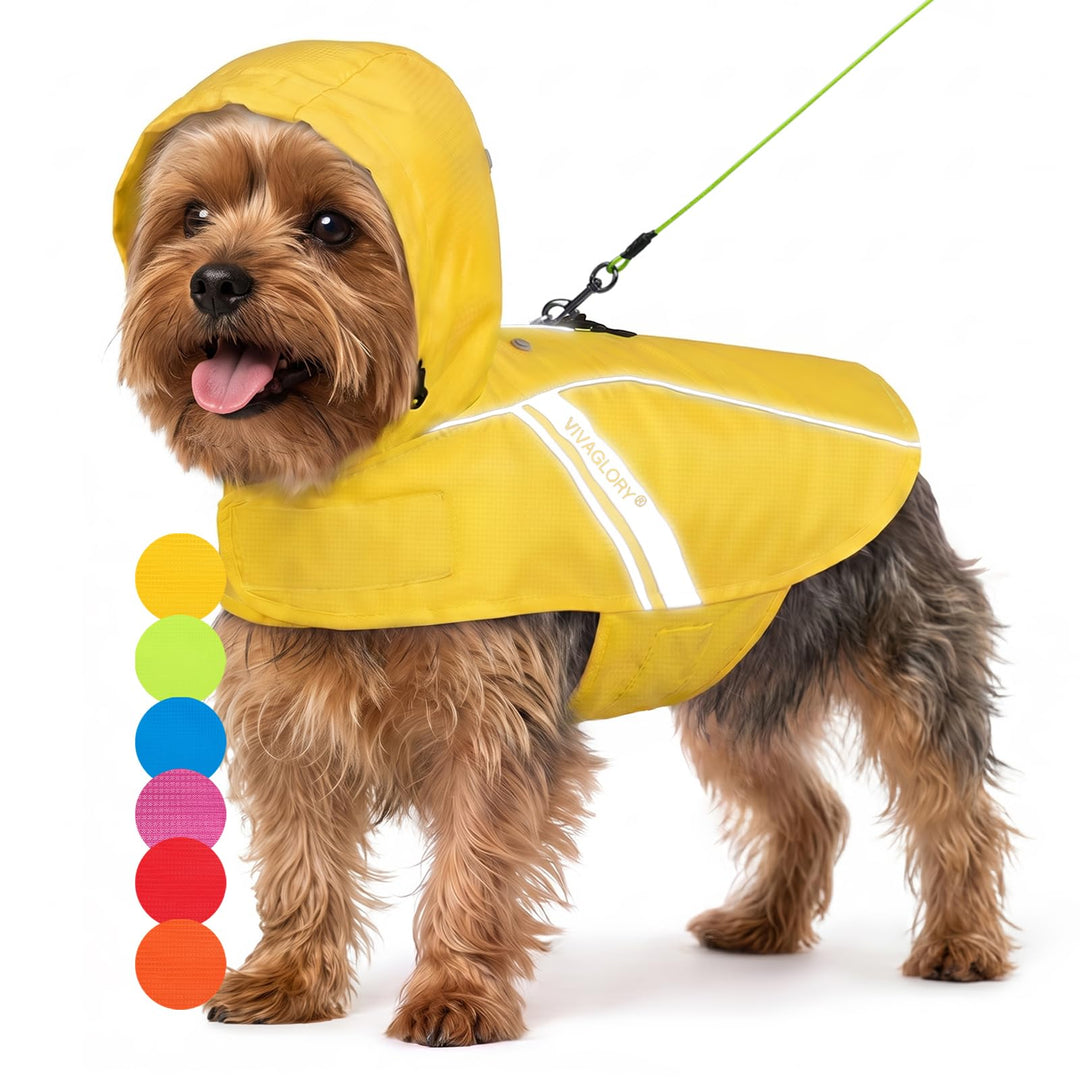 VIVAGLORY Wetoff Hunderegenmantel, Regenmantel Hund für Winter, Hunderegenjacke, Wasserdicht &amp; Refle