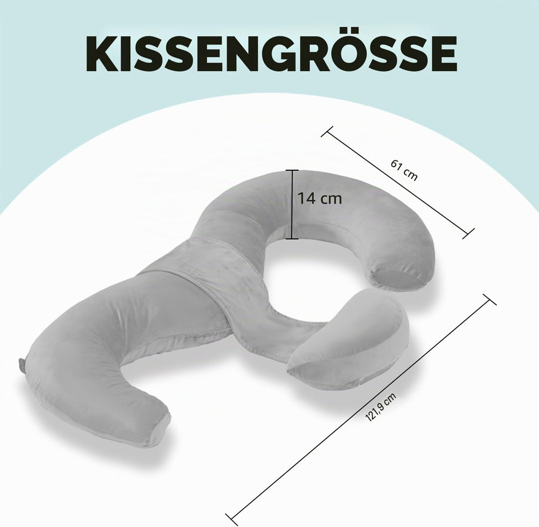 SCHNAUZER HOME Mutterschaft Kissen Body Pillow - Soft Long Bed Pillows Insert for Sleeping,121 cm/E-