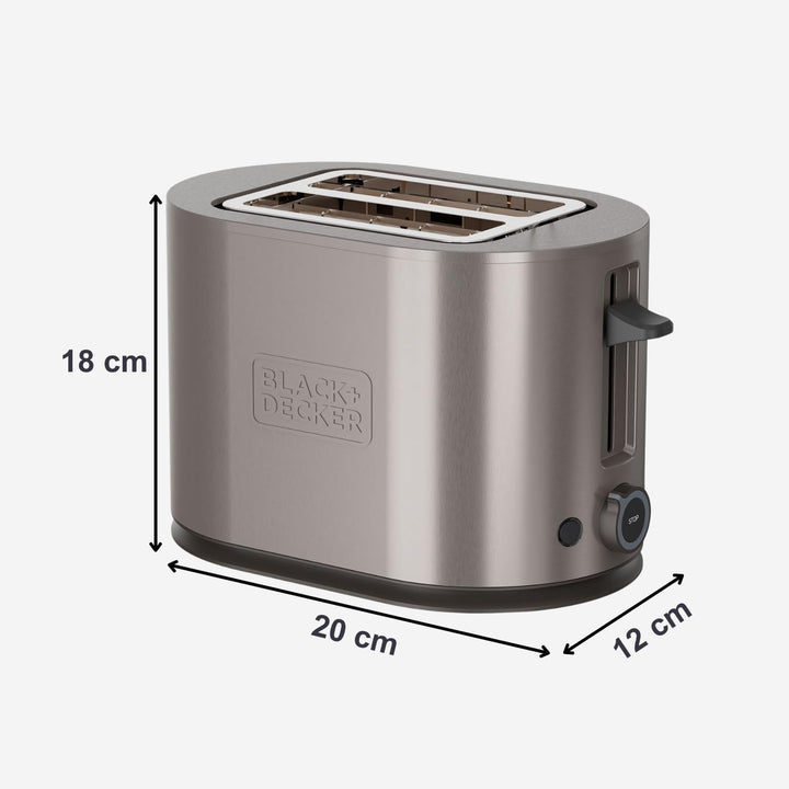 BLACK+DECKER - Toaster BXTO901E 900W | 2 Schlitze | Automatische Zentrierung | 7 Bräunungsstufen | 3