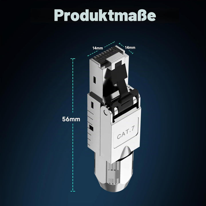 CAT 7 RJ45 Stecker Netzwerkstecker, rj45 stecker werkzeuglos LSA, vollgeschirmt STP, 10 Gbit/s (10GB