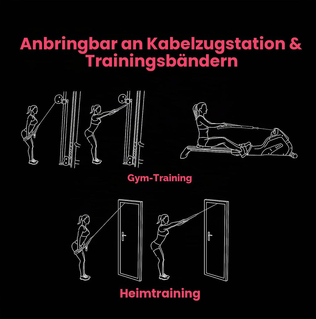LARA STAR Verstellbare, robuste Trizepsseil-Kabelbefestigung für Fitnessstudio, 45–79cm, extra Lange