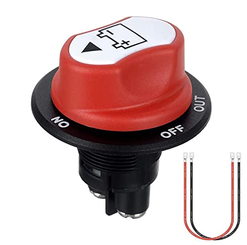 Jtron Batterie Trennschalter 12v 50a Abdeckung abnehmbar batterieschalter 12v 10awg Kabel 50cm für M