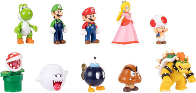 Super Mario Nintendo Figuren 10er Set Freunde und Feinde, 6,5 cm