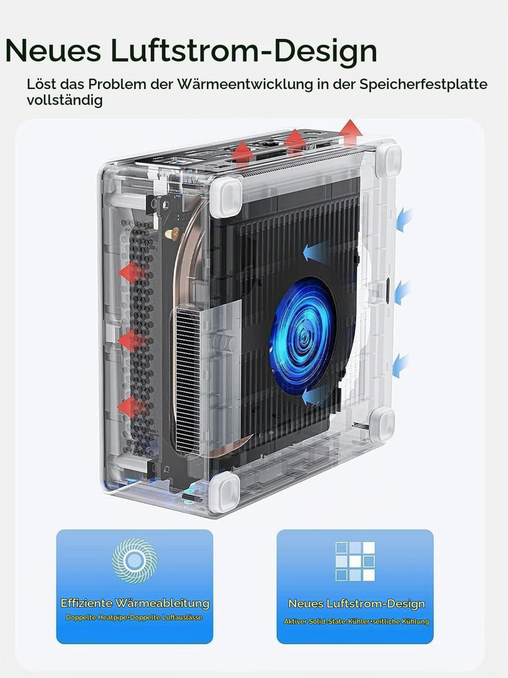 MINIS FORUM NAB6 Lite Mini PC mit Intel Core i5-12600H, 16GB DDR4, 512GB PCIe 4.0 SSD, 12 Kerne / 16