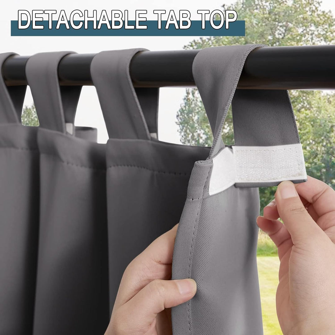 PONY DANCE Outdoor Gardinen Wetterfest 2er Set Terrasse Vorhänge Wasserdicht H 274 x B 132 cm Outdoo