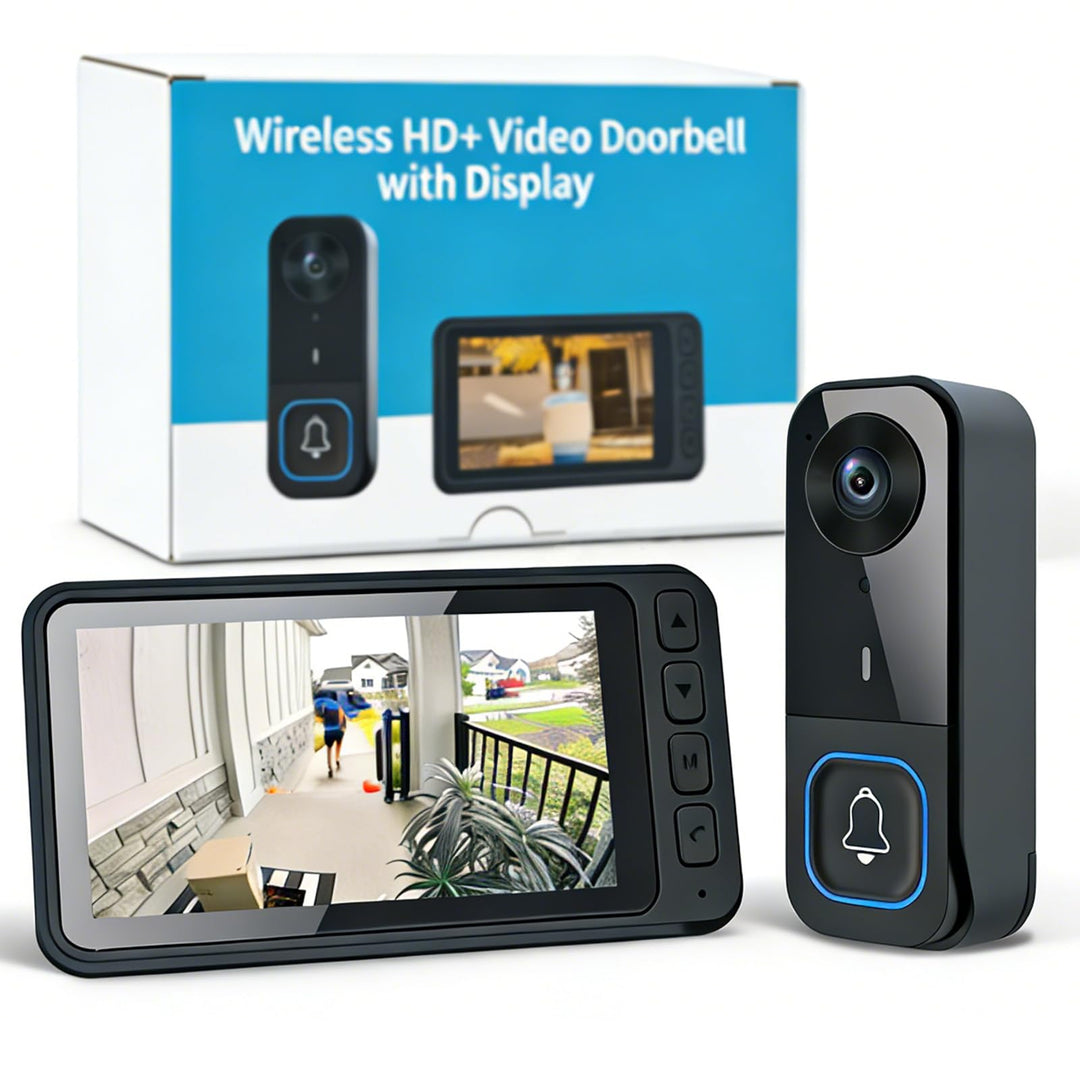 Kabellose Türklingel mit 1080p-Kamera, wasserdichtem 4,5-Zoll-IPS-Display, Bluetooth-Video-Türsprech