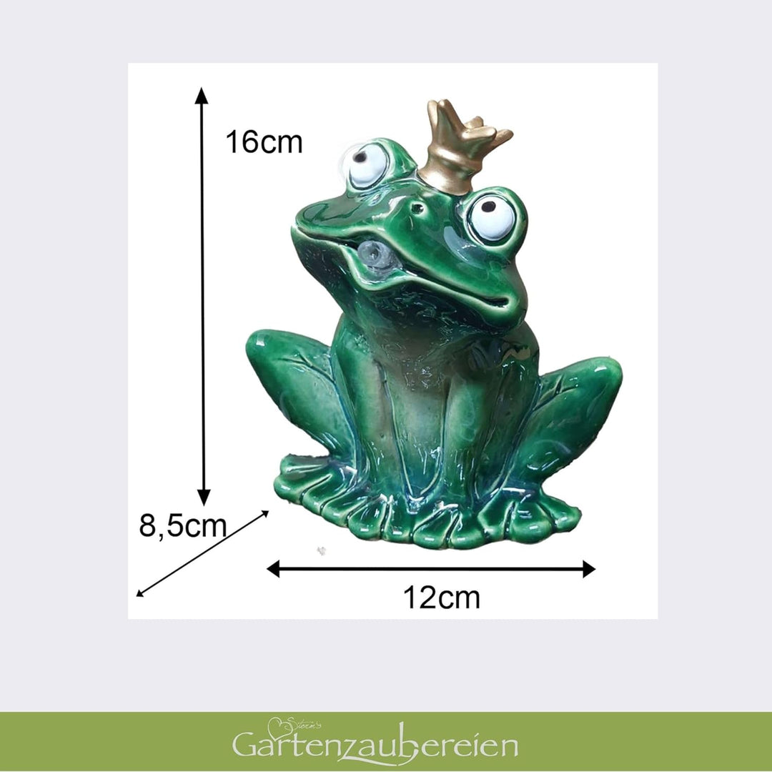 Storm's Gartenzaubereien Wasserspeier Frosch aus Keramik mit Pumpe 230V 16cm für Miniteich - Balkon