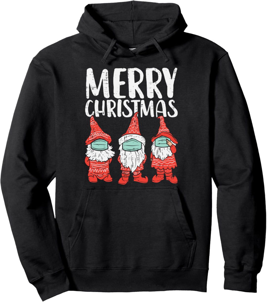 Merry Christmas Gnomes Face Mask Xmas Quarantine Women Gift Pullover Hoodie