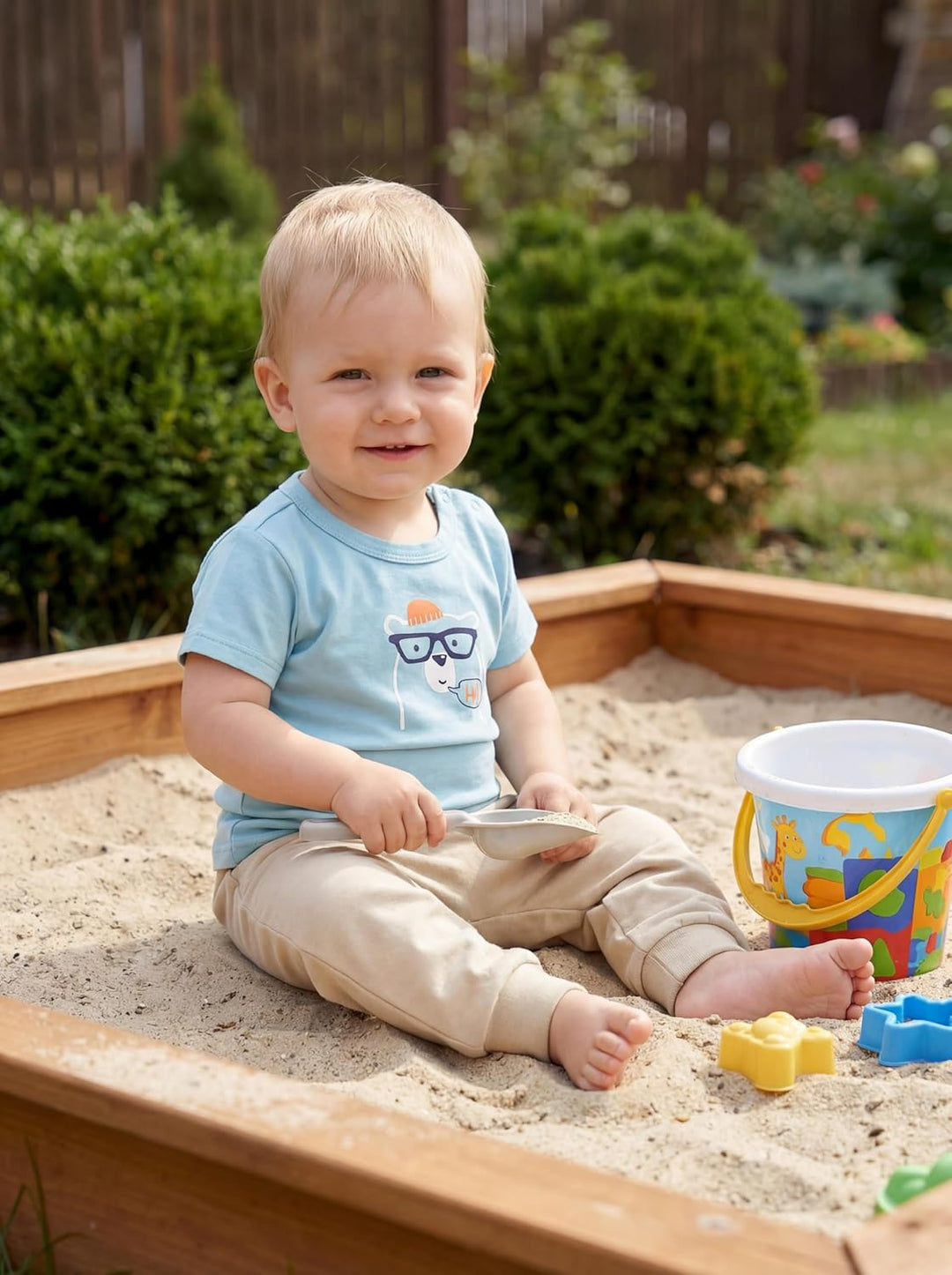 TupTam Baby Jungen Kurzarm T-Shirt mit Aufdruck Unifarben Sterne Streifen 5er Set 80 Krokodil Dunkel