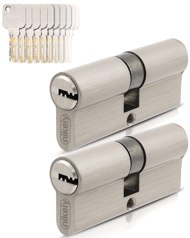 GERCAR Pro 2x Schliesszylinder 30/30 gleichschliessend Set 2 Profilzylinder inkl. 10 Schlüssel - 60