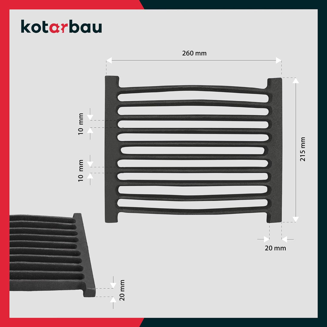KOTARBAU Kaminrost 26 x 21,5 cm Kaminofen Tafelrost Rost Ascherost Ofengitter Kamin Ersatzteile Zube