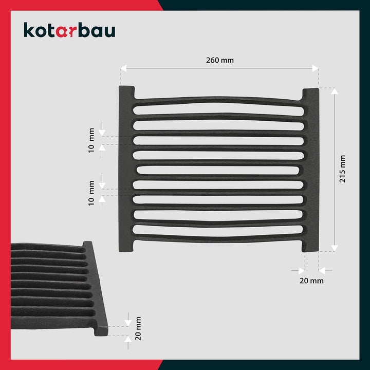 KOTARBAU Kaminrost 26 x 21,5 cm Kaminofen Tafelrost Rost Ascherost Ofengitter Kamin Ersatzteile Zube