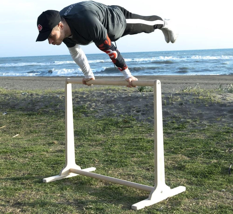 GORILANT Barren-Station für Front Lever | Extra breite Basis für Calisthenics | Länge 105cm | Birken