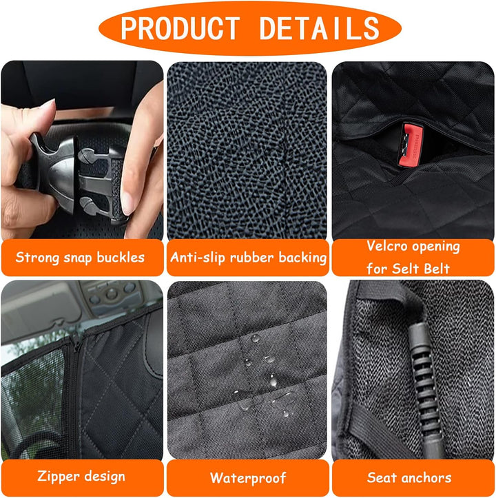 Yixinly Hundedecke Auto Rückbank 4-in-1, Haltbare Autoschondecke Hund Rücksitz 100% Wasserdicht Krat