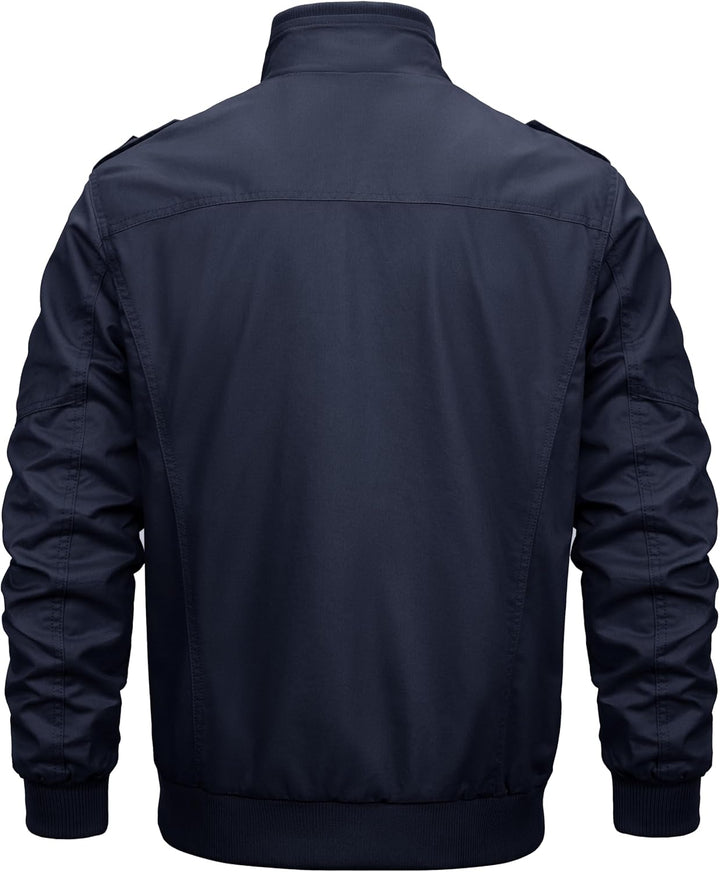 MAGCOMSEN Herren Übergangsjacke Cargo Outdoorjacke Winddicht Frühling Jacke Militär Armee Fliegerjac