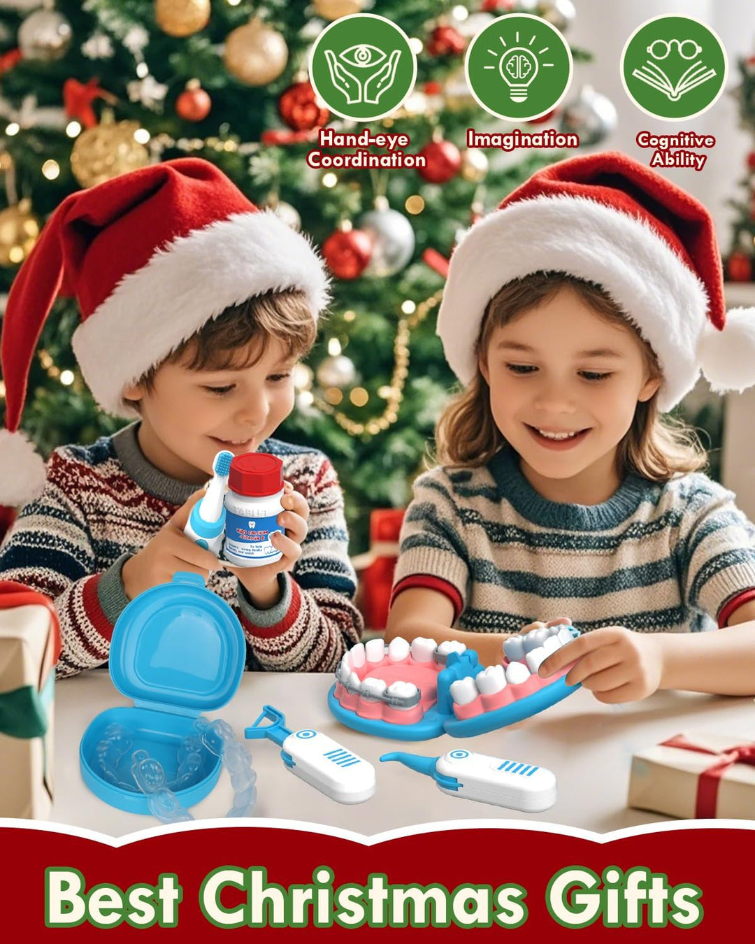 Lehoo Castle Arztkoffer Kinder ab 3 Jahre, Zahnarzt Spielzeug, Doktorkoffer, Rollenspiel für Kinder