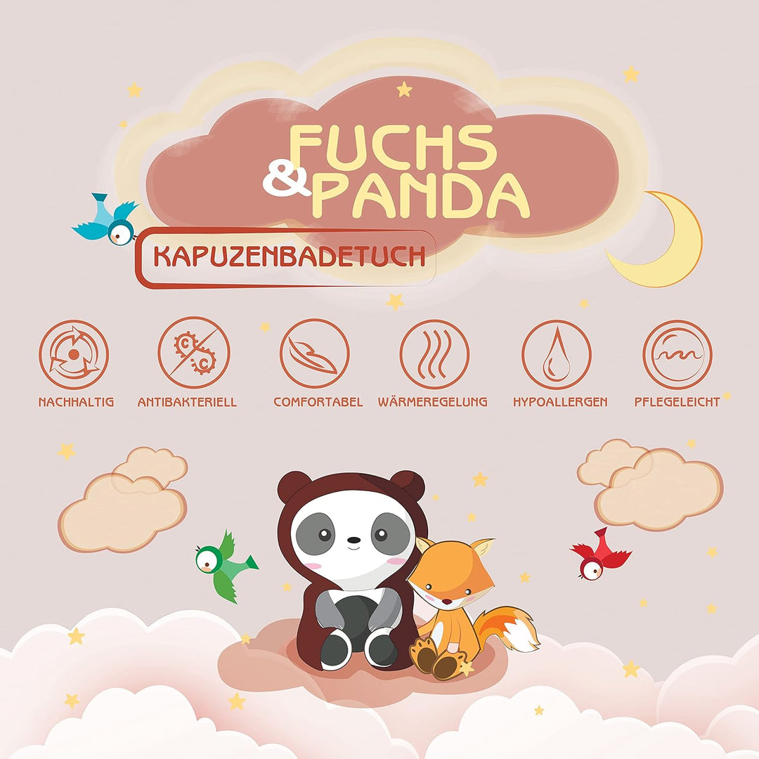 Kapuzenhandtuch Baby EXTRA dick, warm &amp; weich | 75x75cm Baby Handtuch Kapuze (100% Bambus) | Rotes H