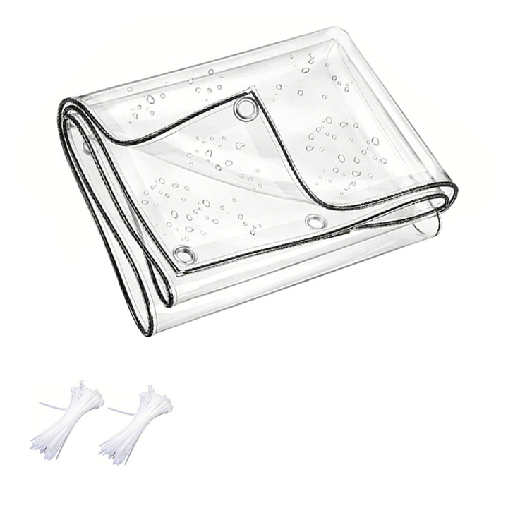 Plane Wasserdicht Transparent mit Ösen, Durchsichtig PVC Abdeckplane, Reissfest Wetterfeste Plane fü