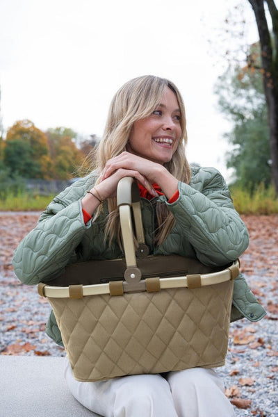 reisenthel carrybag frame rhombus olive – Stabiler Einkaufskorb mit viel Stauraum und praktischer In