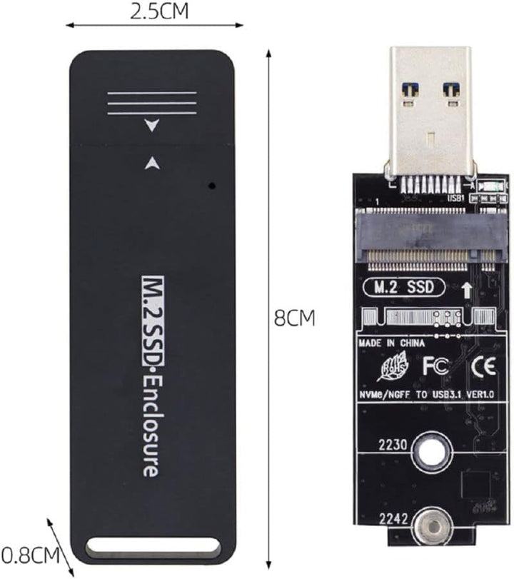 xiwai RTL9210B Chipsatz SATA SSD Externer PCBA Gehäuseadapter USB 3.0 auf 2230 2242 NVME M-Key M.2 N