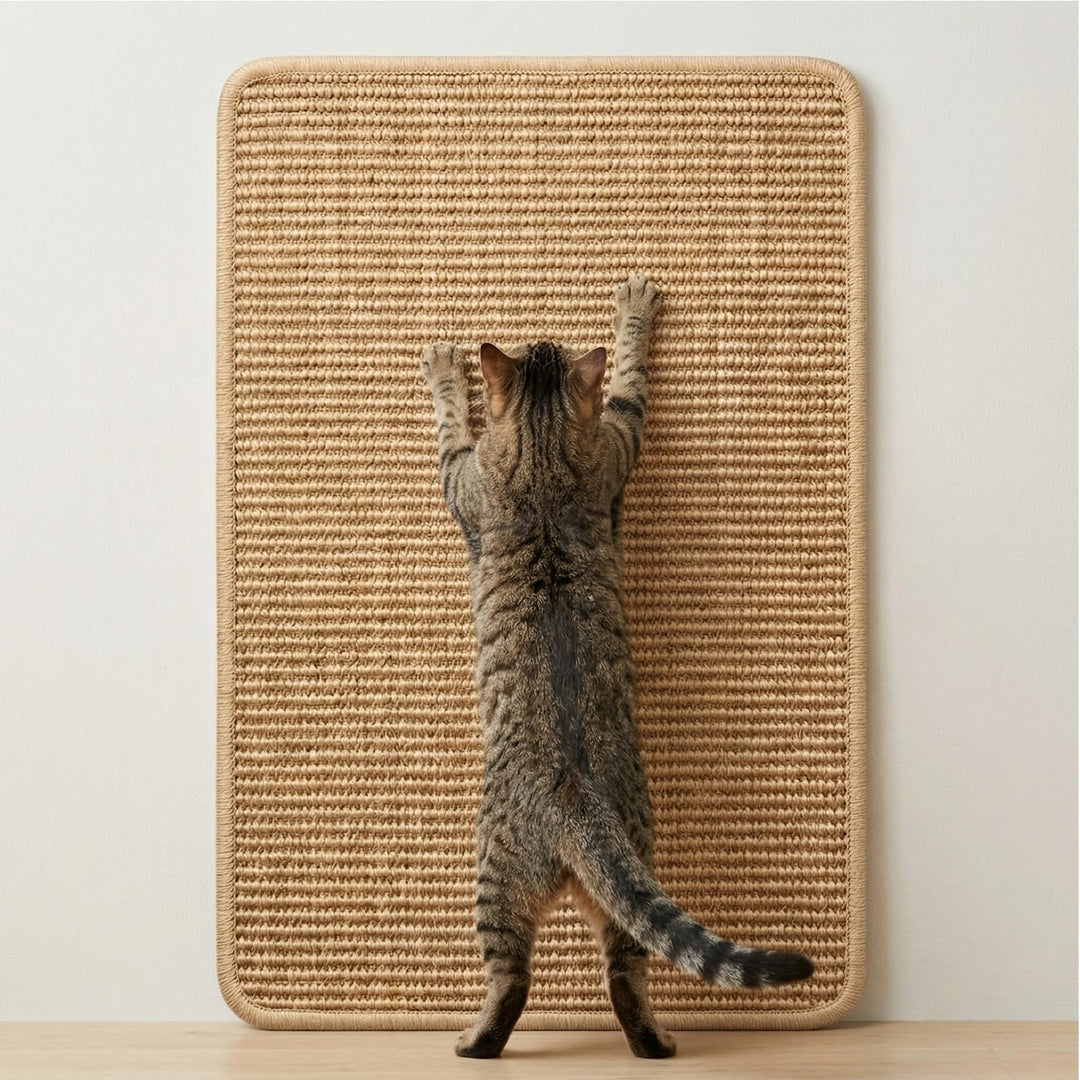 Premium Sisal Kratzmatte selbstklebend - Verbessertes Kratzbrett für Wand & Sofa, strapazierfähiger