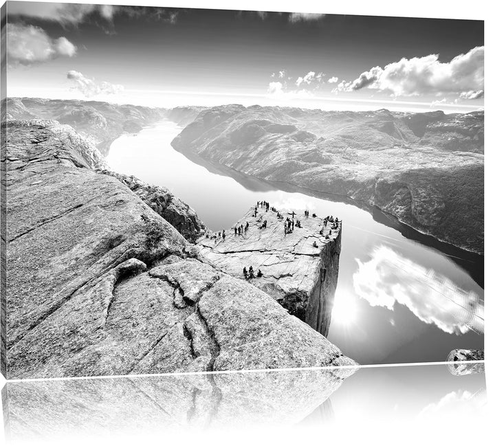 Pixxprint Küste in Norwegen als Leinwandbild/Grösse: 100x70 / Wandbild/Kunstdruck/fertig bespannt, 1
