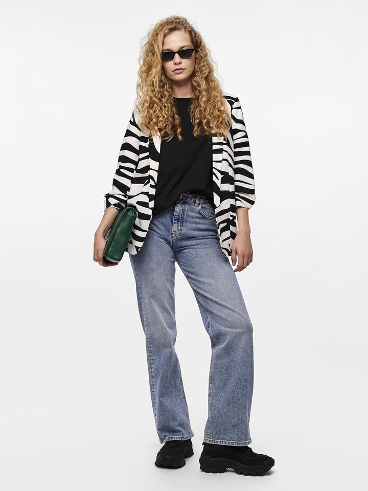 PIECES Female Blazer PCBOSELLA XS Black/Aop:check, XS Black/Aop:check