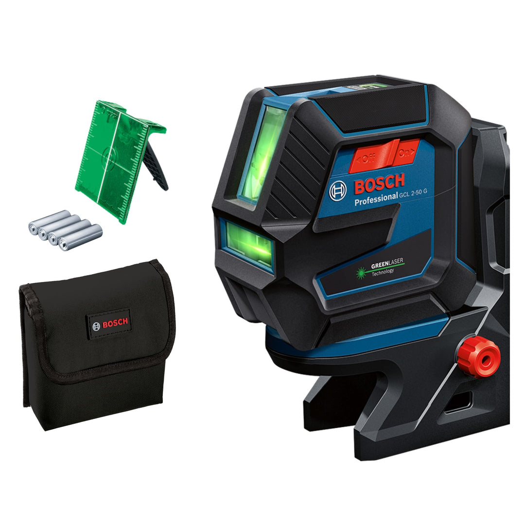 Bosch Professional Kreuzlinienlaser GCL 2-50 G (grüner Laser, Innenbereich, Halterung RM 10, sichtba