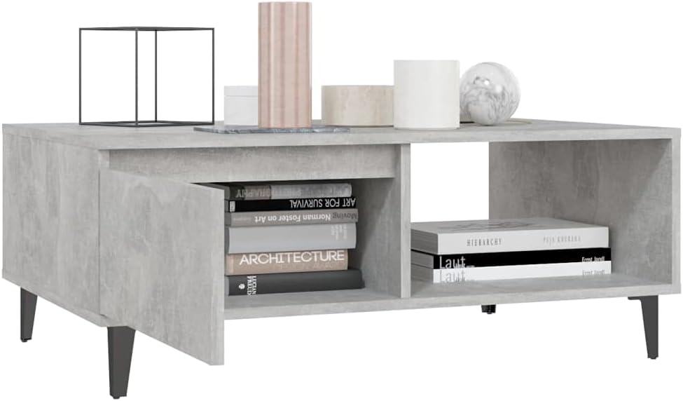 FIRBNUS Couchtische mit Offenes Fach Side Table Beistelltisch Holz Wohnzimmertisch Modern Design Tis