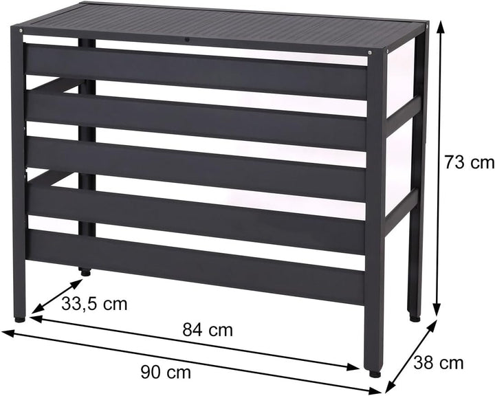 Mendler Alu Verkleidung für Klimaanlage/Wärmepumpe HWC-K59, Abdeckung Schutzgitter Pflanzenregal, Me